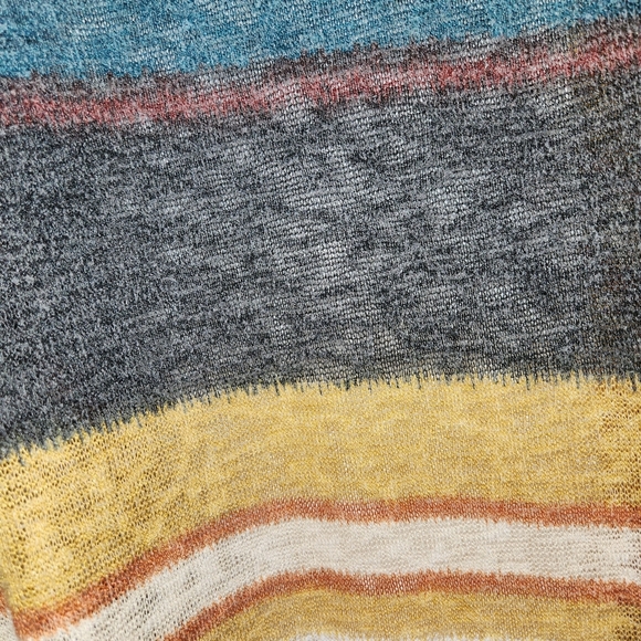 White Birch Striped Multicolor Open Front Lightweight Cardigan Size M Longline - Picture 5 of 7